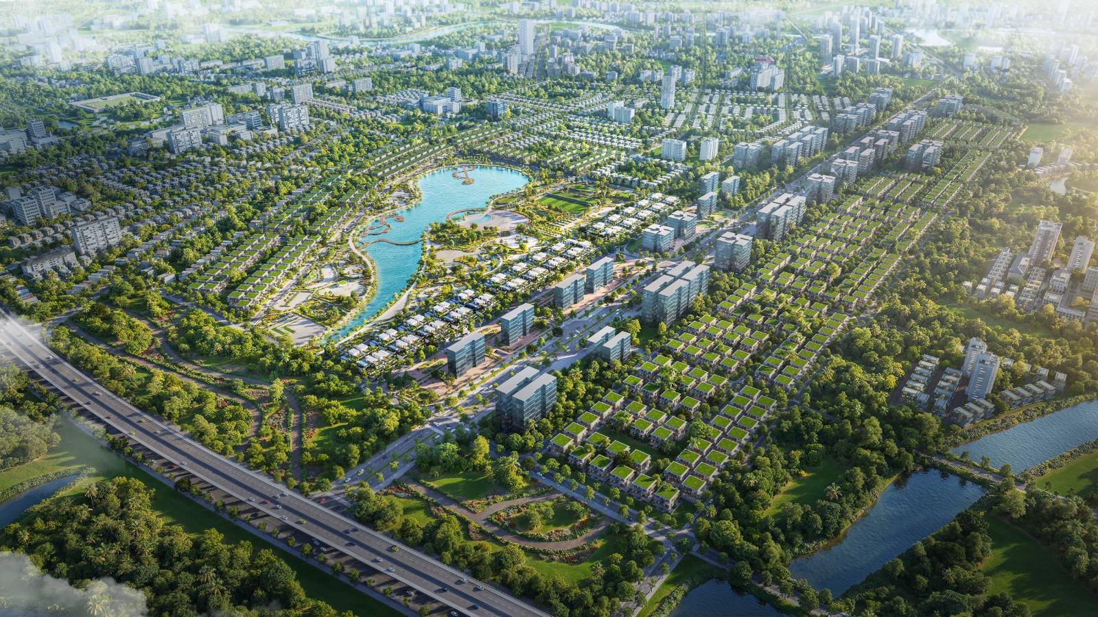 Toàn cảnh khu đô thị Đông Tăng Long ban ngày