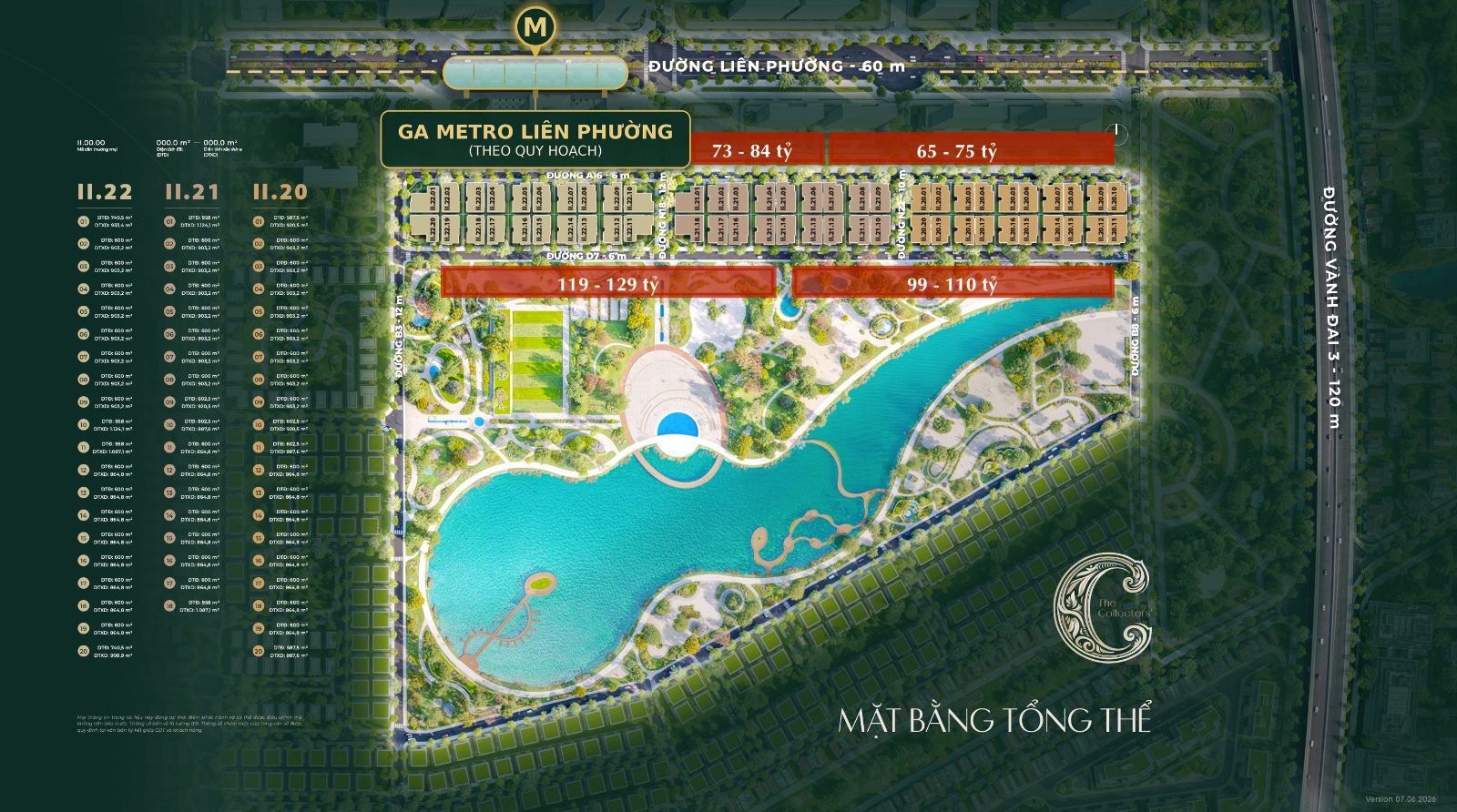 Mặt bằng tổng thể có mã căn The Collectors'
